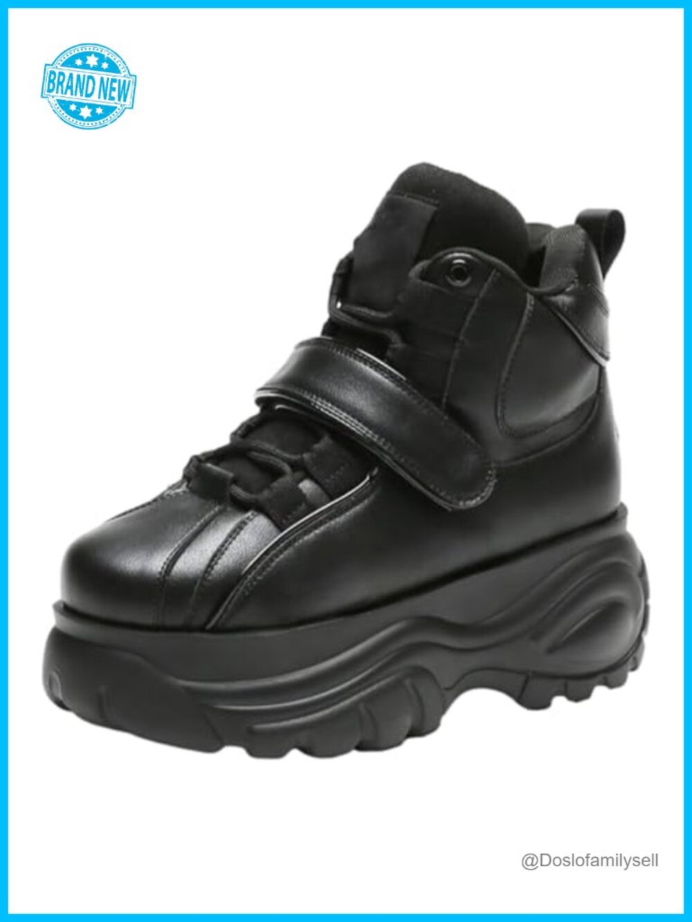 Goth Punk High Low Platform Chunky Sneakers Lace Up Wedge Dad Shoes